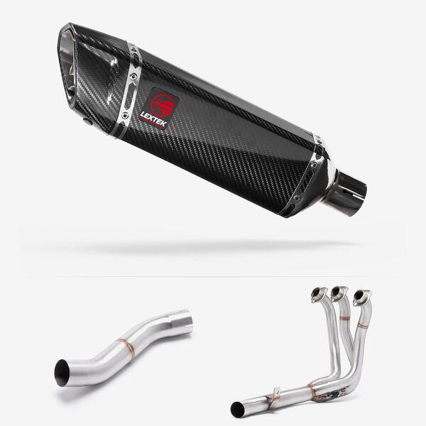 Lextek Stainless Steel SP9C Full Exhaust System 300mm High Level for Yamaha MT-09 (21-24)