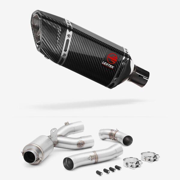 Lextek Carbon Fibre SP11C 200mm Exhaust with Link Pipe for Yamaha MT-10 (16-24)