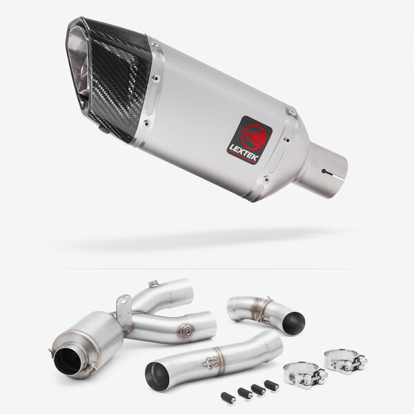 Lextek Matt Stainless Steel SP5 200mm Exhaust with Link Pipe for Yamaha MT-10 (16-24)