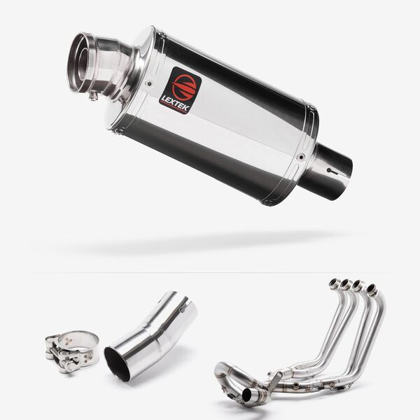 Lextek Polished Stainless Steel OP4 200mm Exhaust System for Honda CB1000R (18-24)