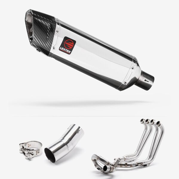 Lextek Polished Stainless Steel SP4 300mm Exhaust System for Honda CB1000R (18-24)