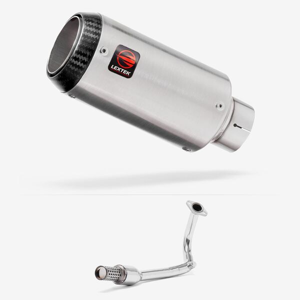 Lextek Matt Stainless Steel CP1 150mm Exhaust System for Lexmoto Echo 50 (17-24)
