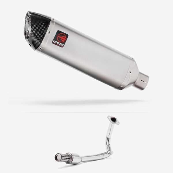 Lextek Matt Stainless Steel VP1 300mm Exhaust System for Lexmoto Echo 50 (17-24)