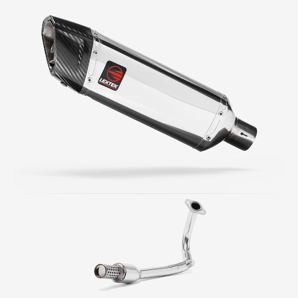 Lextek Polished Stainless Steel SP4 300mm Exhaust System for Lexmoto Echo 50 (17-24)