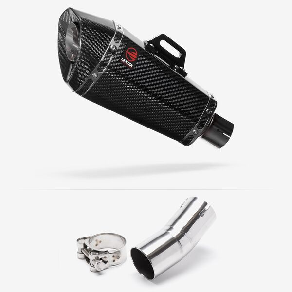 Lextek Carbon Fibre XP8C 210mm Exhaust with Link Pipe for Honda CB1000R (18-24)