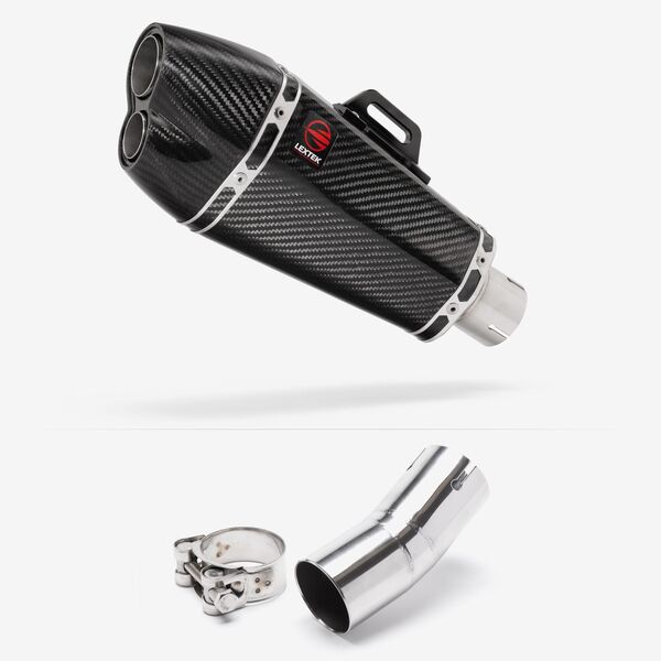 Lextek Carbon Fibre XP13C 210mm Exhaust with Link Pipe for Honda CB1000R (18-24)