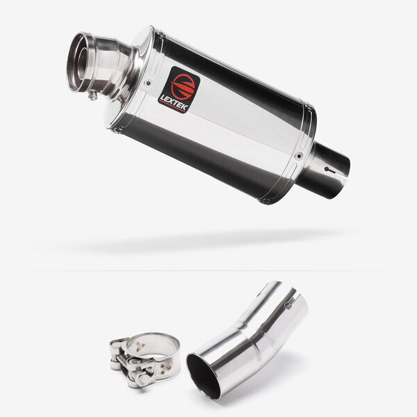 Lextek Polished Stainless Steel OP4 200mm Exhaust with Link Pipe for Honda CB1000R (18-24)