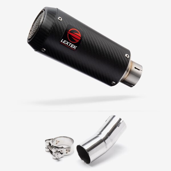 Lextek Carbon Fibre CP9C 180mm Exhaust with Link Pipe for Honda CB1000R (18-24)