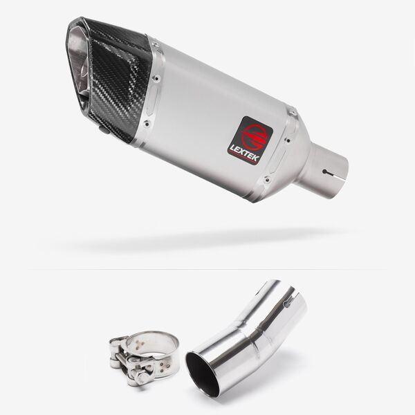 Lextek Matt Stainless Steel SP5 200mm Exhaust with Link Pipe for Honda CB1000R (18-24)