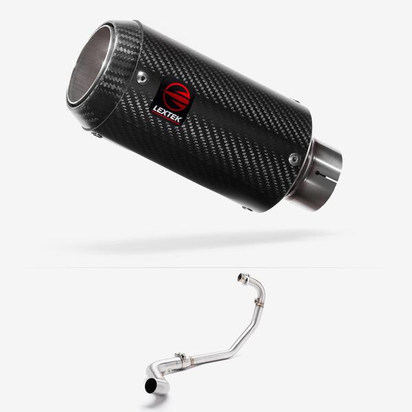 Lextek Carbon Fibre CP8C 150mm Exhaust System for Lexmoto RSS 125 (22-24)