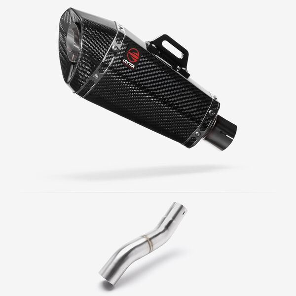 Lextek Carbon Fibre XP8C 210mm Exhaust with Link Pipe for Honda CBR500R (22-24)