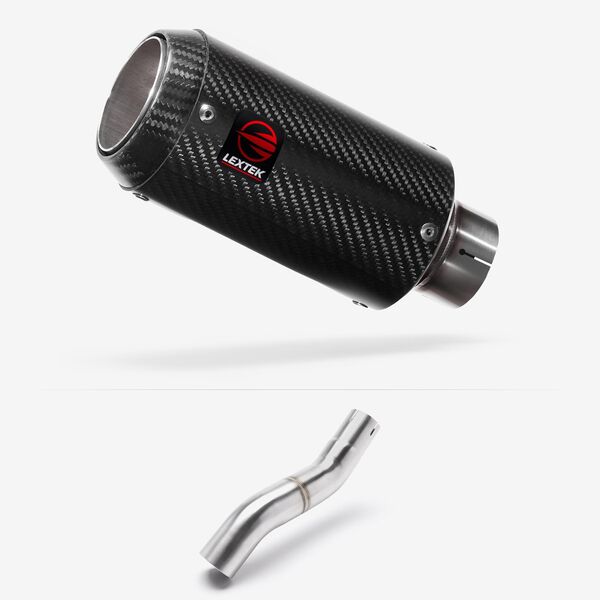 Lextek Carbon Fibre CP8C 150mm Exhaust with Link Pipe for Honda CBR500R (22-24)