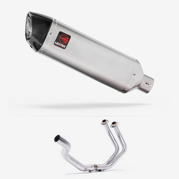 Lextek Matt Stainless Steel VP1 300mm Exhaust System for Yamaha  YZF-R7 (21-24) Pillion Mount