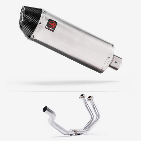 Lextek Brushed Stainless Steel RP2 300mm Exhaust System for Yamaha  YZF-R7 (21-24) Pillion Mount
