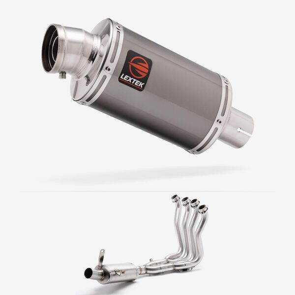 Lextek Smoked Stainless Steel OP15 200mm Exhaust System for Suzuki GSX-S 1000/GT/KATANA 2015-2024