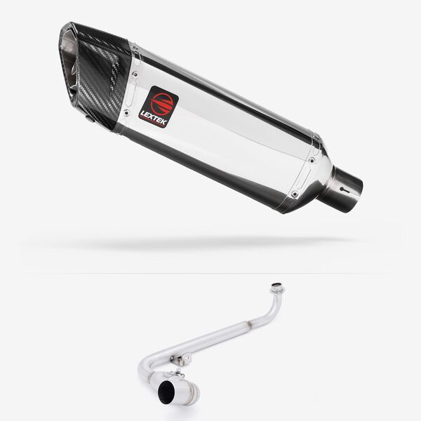Lextek Polished Stainless Steel SP4 300mm Exhaust System for Honda  MSX 125  2021-2024