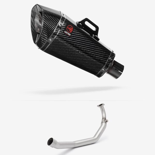 Lextek Carbon Fibre XP8C 210mm Exhaust System for Yamaha YZF R125
