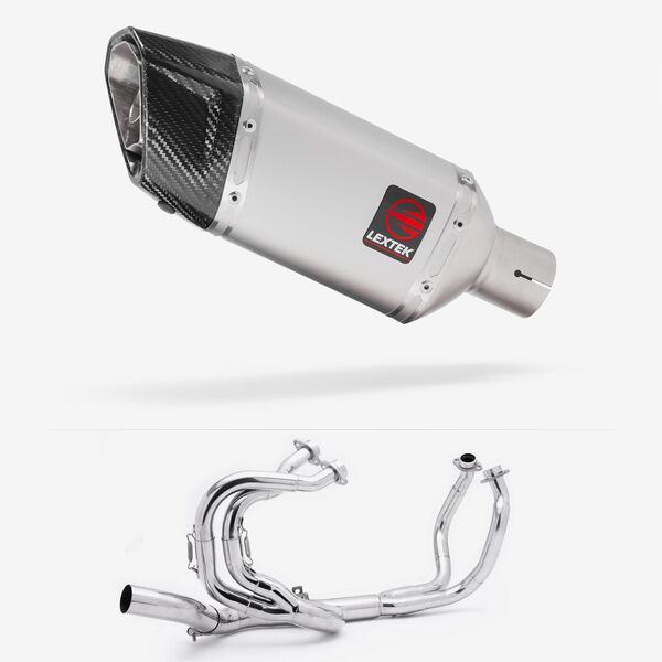 Lextek Matt Stainless Steel SP5 200mm Exhaust with Link pipe for Honda VFR800 2014-2021