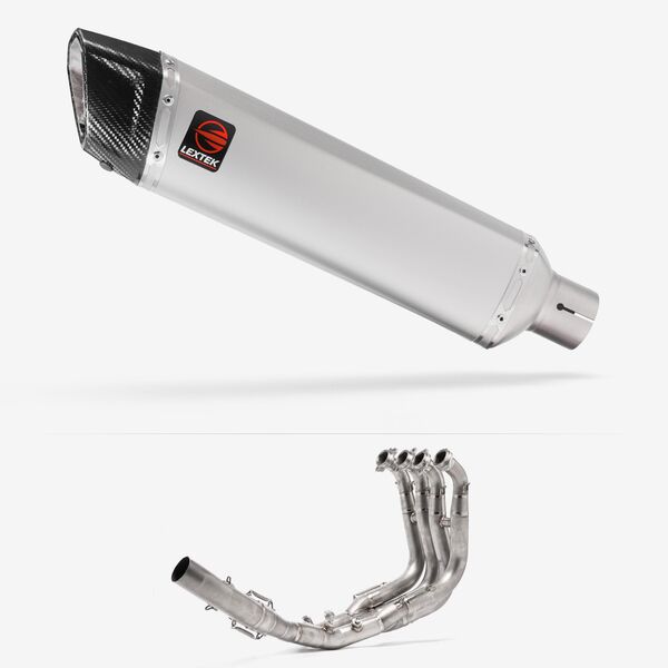 Lextek Matt Stainless Steel ST7 400mm Exhaust System for BMW S1000 RR 2019-2022