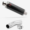 Lextek Stainless Steel OP8C Matt Exhaust 350mm with Link Pipe for Suzuki GSR750 (11-16)