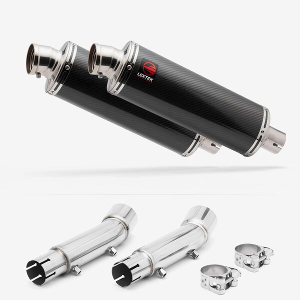 Lextek Stainless Steel OP8C Matt Exhaust 350mm with Link Pipe for Honda CB900 F Hornet (01-09)