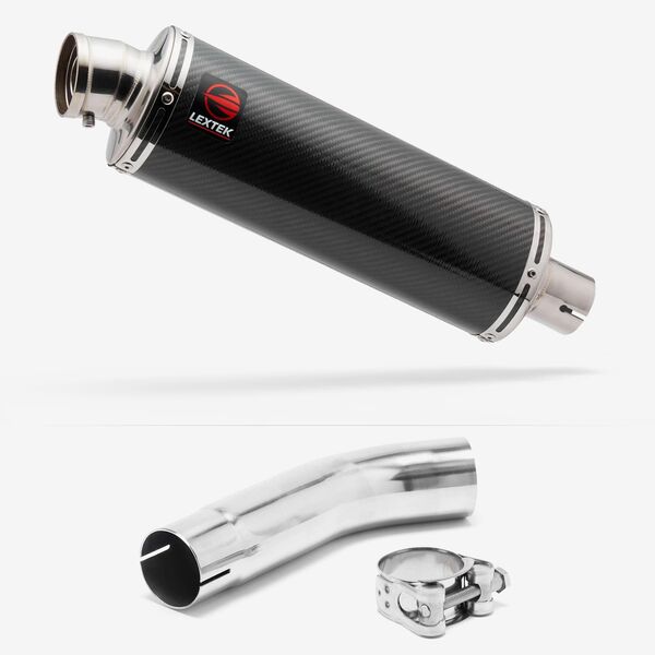 Lextek Stainless Steel OP8C Matt Exhaust 350mm with Link Pipe for Suzuki GSXR 600/750 (11- )