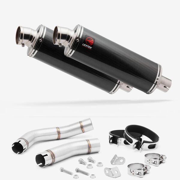 Lextek Stainless Steel OP8C Matt Exhaust 350mm with Link Pipe for Yamaha YZF R1 (09-14)