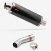 Lextek Stainless Steel OP8C Matt Exhaust 350mm with Link Pipe for Suzuki SV650 (03-15)