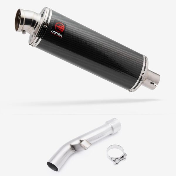 Lextek Stainless Steel OP8C Matt Exhaust 350mm with Link Pipe for Yamaha FZ1 (06-15)