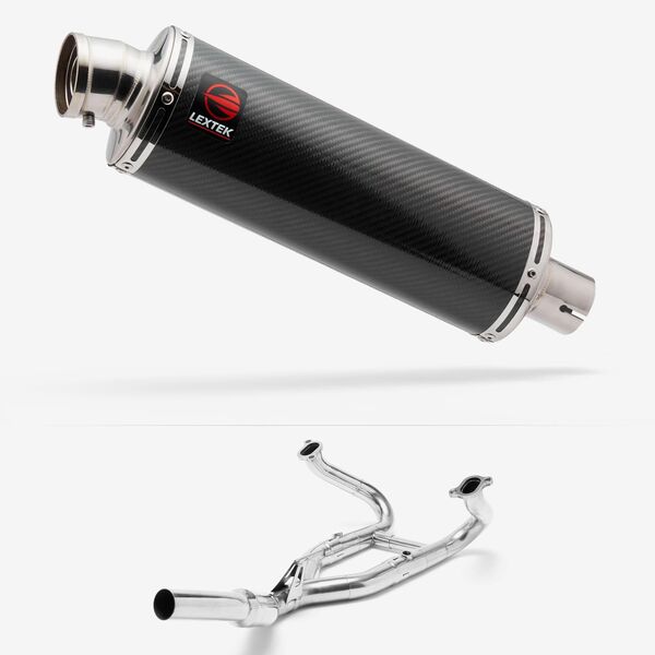 Lextek Stainless Steel OP8C Matt Exhaust System 350mm for BMW R 1200 GS (12-18) R 1200 R RS (14-18)