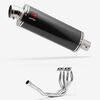 Lextek Stainless Steel OP8C Matt Exhaust System 350mm for Kawasaki ZX-6R Ninja (09-23)