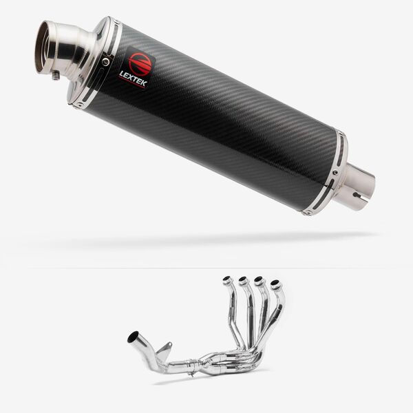Lextek Stainless Steel OP8C Matt Exhaust System 350mm Single Sided for Kawasaki Z1000 (10-19)