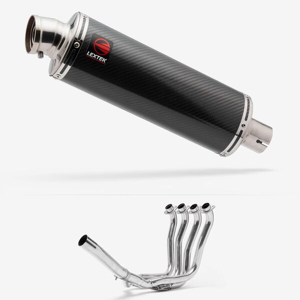 Lextek Stainless Steel OP8C Matt Exhaust System 350mm for Suzuki GSXR 1000 (01-06)
