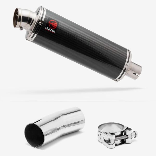 Lextek Stainless Steel OP8C Matt Exhaust 350mm with Link Pipe for Suzuki GSXR 1000 (12-22)