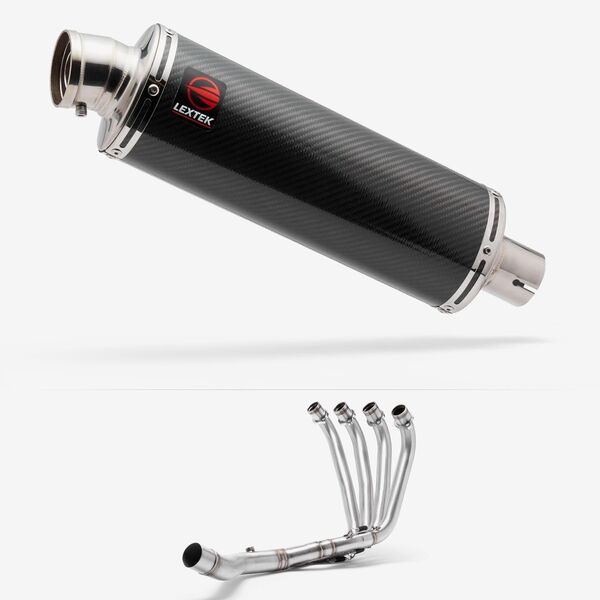 Lextek Stainless Steel OP8C Matt Exhaust System 350mm for Honda CBR650F/CB650F (14-18)