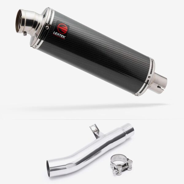 Lextek Stainless Steel OP8C Matt Exhaust 350mm with Link Pipe for Honda CBF 600 (04-07)