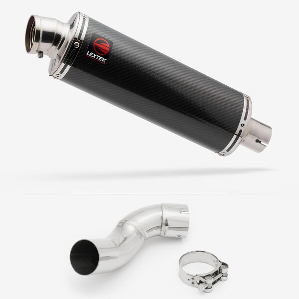 Lextek Stainless Steel OP8C Matt Exhaust 350mm with Link Pipe for Kawasaki Z900 (17-19)