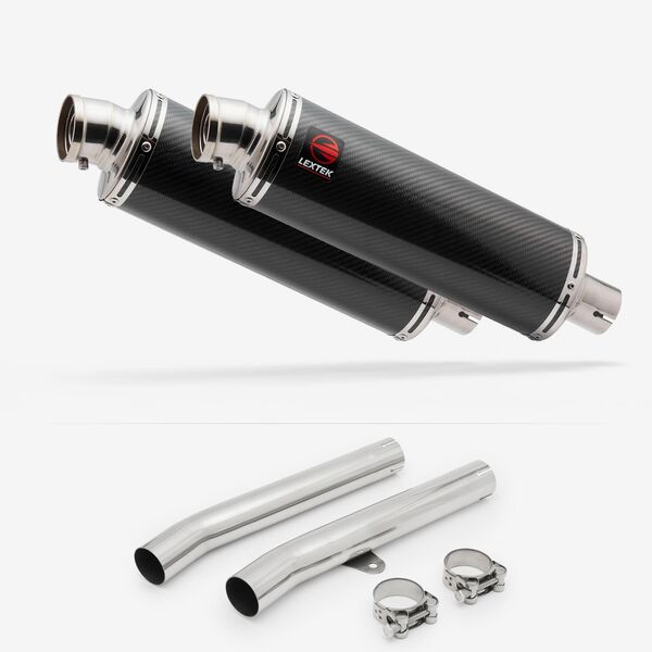 Lextek Stainless Steel OP8C Matt Exhaust 350mm with Link Pipes