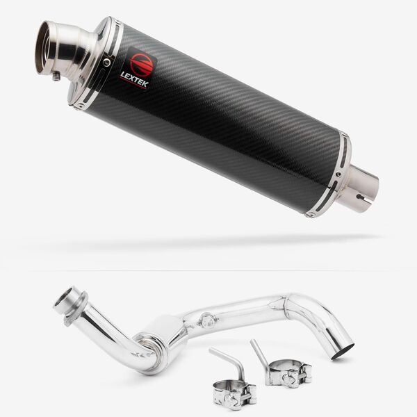 Lextek Stainless Steel OP8C Matt Exhaust System 350mm for BMW G310 R / GS (16-24)