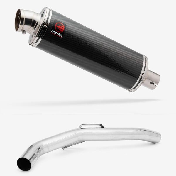 Lextek Stainless Steel OP8C Matt Exhaust 350mm with Link Pipe for Triumph Explorer 1200 (12-18)