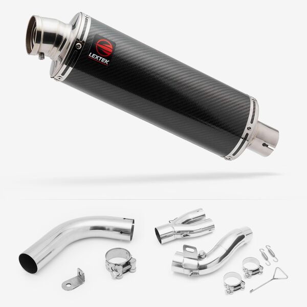 Lextek Stainless Steel OP8C Matt Exhaust 350mm with Link Pipe for Honda CB1000R (08-17)