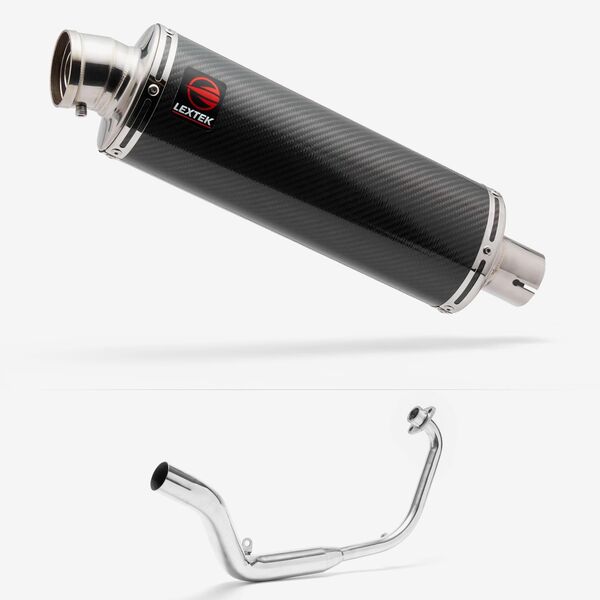 Lextek Stainless Steel OP8C Matt Exhaust System 350mm for Honda CB125 R (18-20)