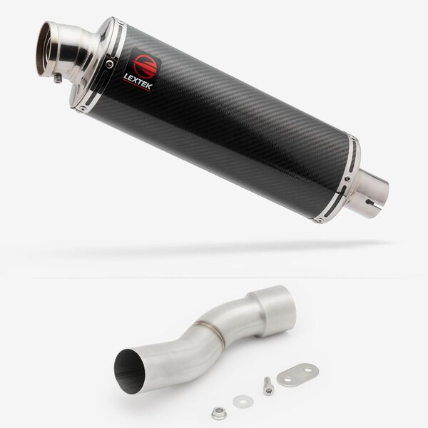 Lextek Stainless Steel OP8C Matt Exhaust 350mm with Link Pipe for Ducati Monster 821/1200 (14-21)