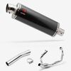Lextek Stainless Steel OP8C Matt Exhaust System 350mm for Suzuki SV650 (03-15)