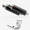 Lextek Stainless Steel OP8C Matt Oval Exhaust System 350mm for Honda CBR1100XX Blackbird (97-99)