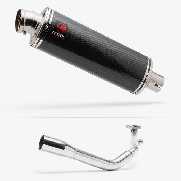 Lextek Stainless Steel OP8C Matt Exhaust System 350mm for Lexmoto Titan 125