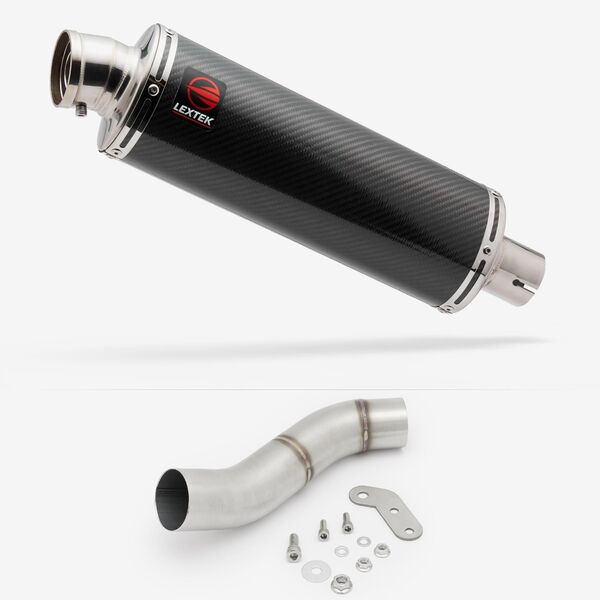 Lextek Stainless Steel OP8C Matt Exhaust 350mm with Link Pipe for Ducati Monster 797 (17-18)