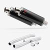 Lextek Stainless Steel OP8C Matt Oval Exhaust 350mm with Link Pipes for Kawasaki ZZR1400 (08-11)