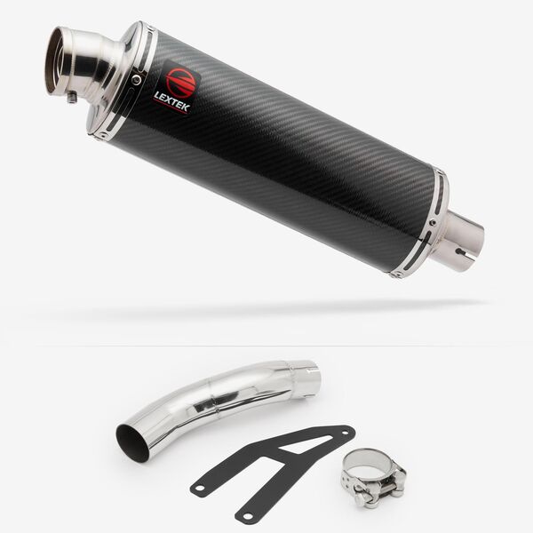 Lextek Stainless Steel OP8C Matt Exhaust 350mm Exhaust with Low Level Link Pipe