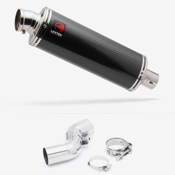 Lextek Matt Stainless Steel OP8C Exhaust 350mm with Link Pipe for Kawasaki Ninja H2 SX (18-20)